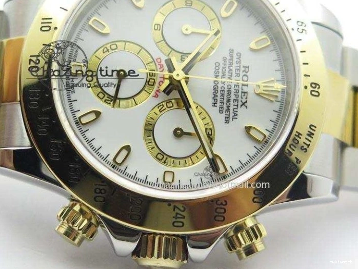 YG Bracelet Dial On Edition JF Daytona A7750 YG Best SS SS 116523 White 0106